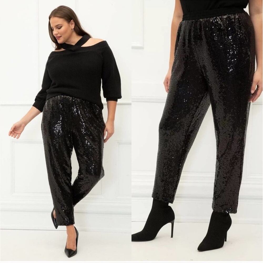 Eloquii Black Sequin Pants